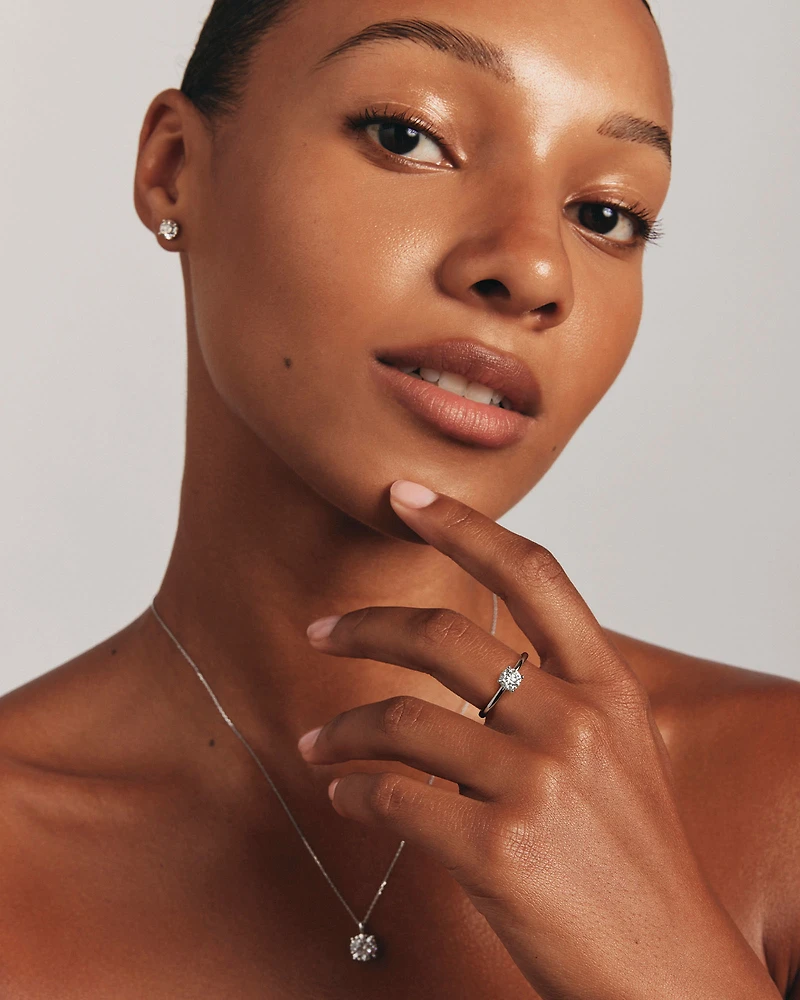 Carat TW Round Brilliant Diamond Solitaire Engagement Ring in 14kt White Gold