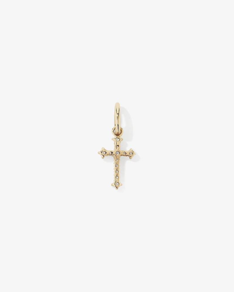 0.10 Carat TW Diamond Cross Pendant in 10kt Yellow Gold