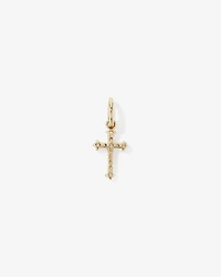 0.10 Carat TW Diamond Cross Pendant in 10kt Yellow Gold
