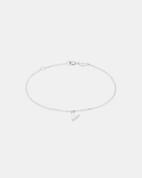 19cm (7.5") V Initial Bracelet in Sterling Silver