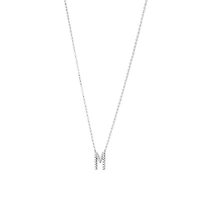 M' Initial necklace with 0.10 Carat TW of Diamonds in 10kt White Gold