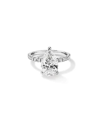 3.50 Carat TW Pear Cut Laboratory-Grown Diamond Engagement Ring in 18kt White Gold