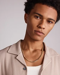 55cm (22") 6.8mm Width Semi Solid Diamond Cut Curb Chain in 10kt Yellow Gold