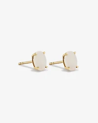 Australian Opal Oval Stud Earrings in 10kt Yellow Gold