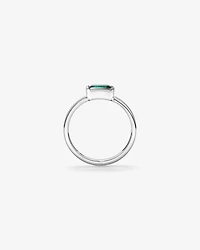 Création d’une bague en lunette émeraude or blanc 10 carats