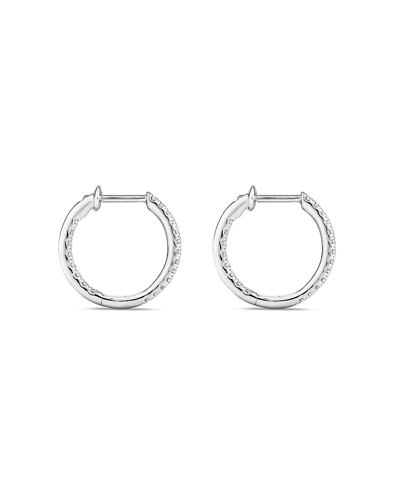 Hoop Earrings With 0.25 Carat TW Of Diamonds 10kt White Gold