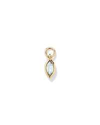 Sky Blue Topaz Single Earring Charm in 10kt Yellow Gold