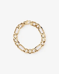 23cm (22") 15mm Width Solid Figaro Bracelet in 10kt Yellow Gold