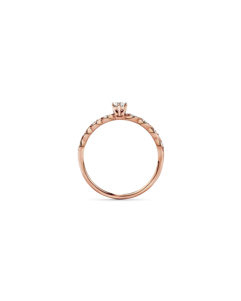 0.17TW Round Brilliant Laboratory-Grown Diamond Promise Ring 10kt Rose Gold
