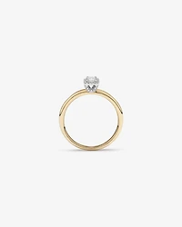 0.31 Carat TW Emerald Cut Diamond Halo Engagement Ring in 14kt Yellow and White Gold