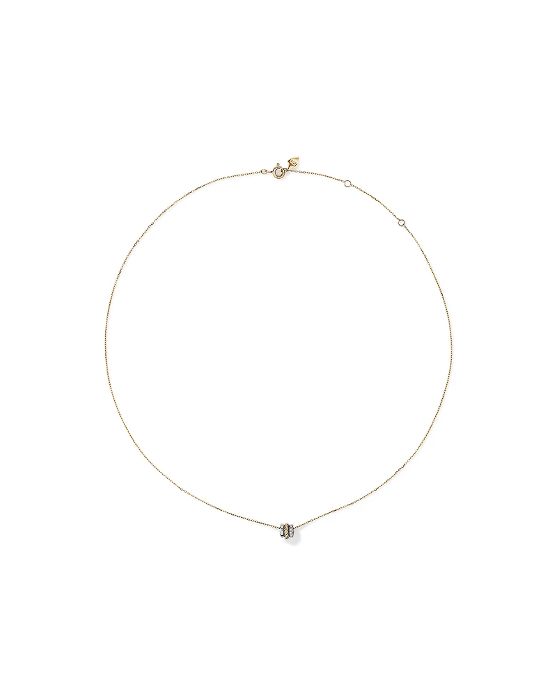 Trio Pendant with .09 Carat TW Diamonds in Sterling Silver and 10kt Yellow gold