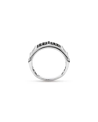 1.00 Carat TW Black and White Diamond Studded Men's Ring in Sterling Silver