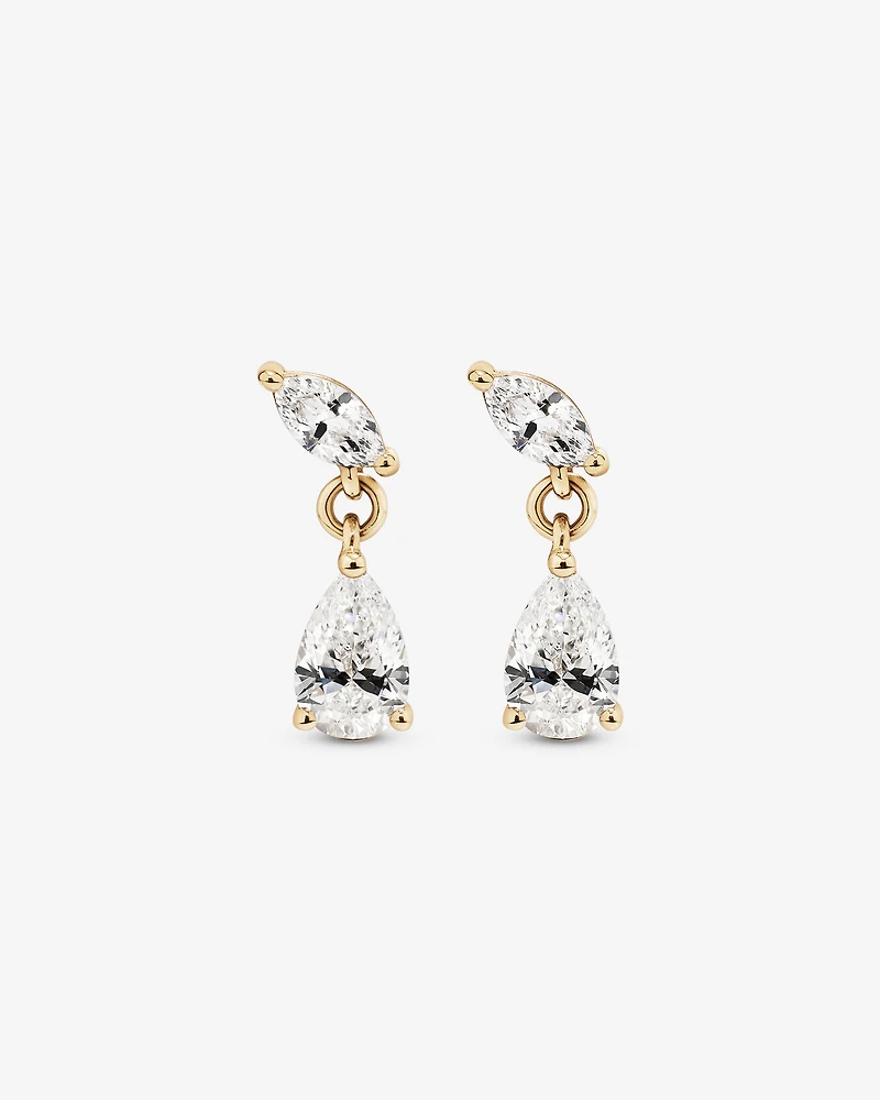 0.77 Carat TW of Laboratory-Grown Diamond Drop Earrings in 10kt Yellow Gold