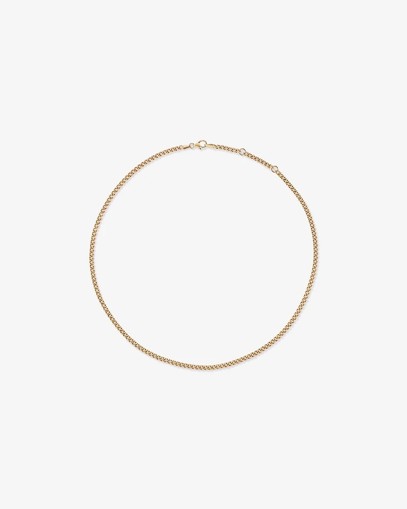 Chaîne gourmette ronde 50 cm (20 po) en vermeil 18 ct