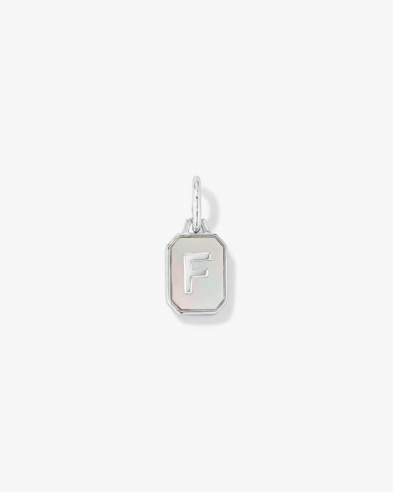 Pendentif initiale Lettre F en nacre et argent sterling