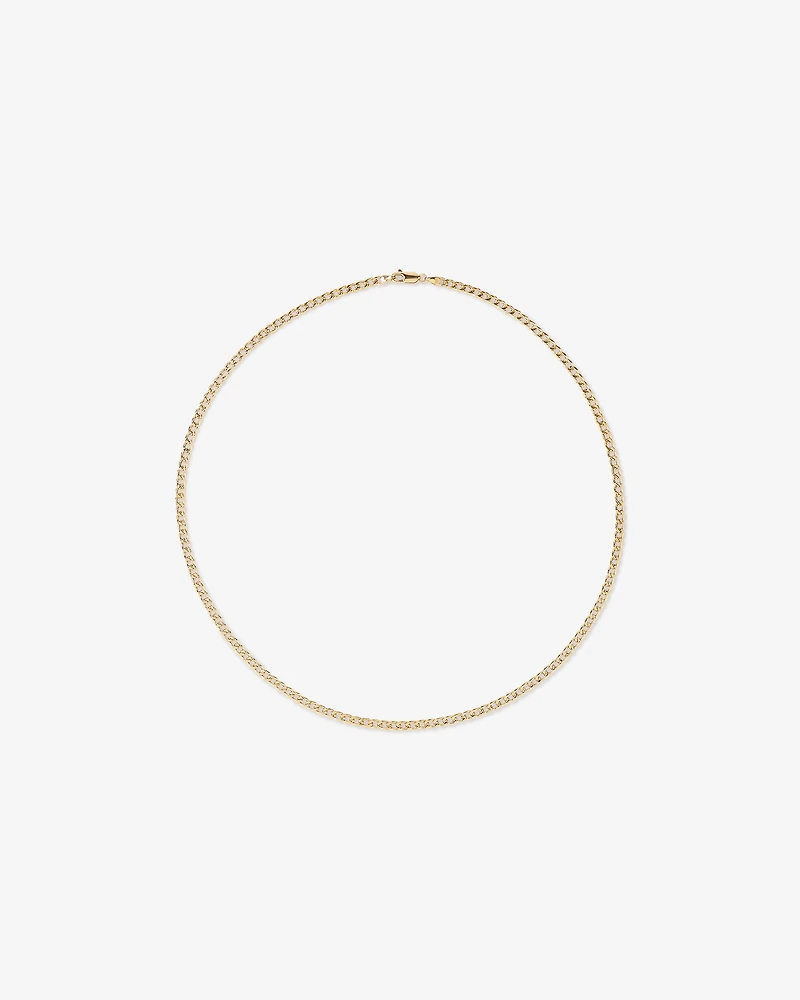 55cm (22") 3.9mm Width Semi Solid Curb Chain in 10kt Yellow Gold