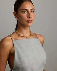 Collier de chaîne d’ancre puff en Vermeil or 18 carats