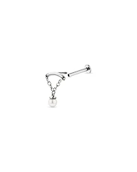 Cultured Freshwater Pearl Floating Single Helix in 10kt White Gold