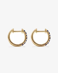 Boucles d'oreilles anneaux Saphir en or jaune 10 ct