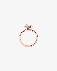 1.78 Carat TW Oval Laboratory-Grown Diamond Halo Engagement Ring in 14kt Rose Gold