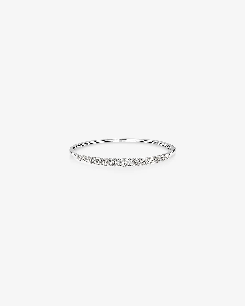 Bracelet jonc à bulles en or blanc 14 K avec diamants totalisant 1,50 ct