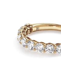 Bague de mariage en diamant ronde brillante cultivée laboratoire 1,30 carat TW or jaune 14 carats