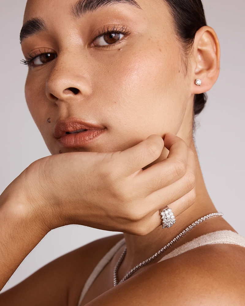 6.00 Carat TW Graduated Diamond RivieraTennis Necklace in 18kt White Gold