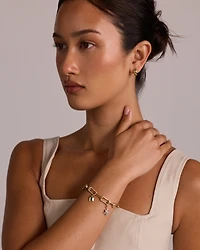 20.5cm (8") Alternate Clip Link Bracelet in 18ct Yellow Gold Vermeil