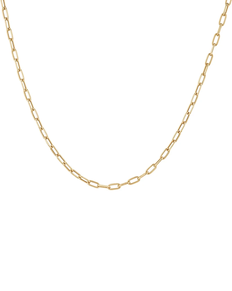 45cm (18”) 3.5mm Hollow Paperclip Chain in 10kt Yellow Gold
