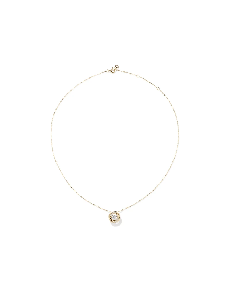 Lume Lab Swirl Pendant with 0.60 Carat TW of Laboratory-Grown Diamonds in 10kt Yellow Gold