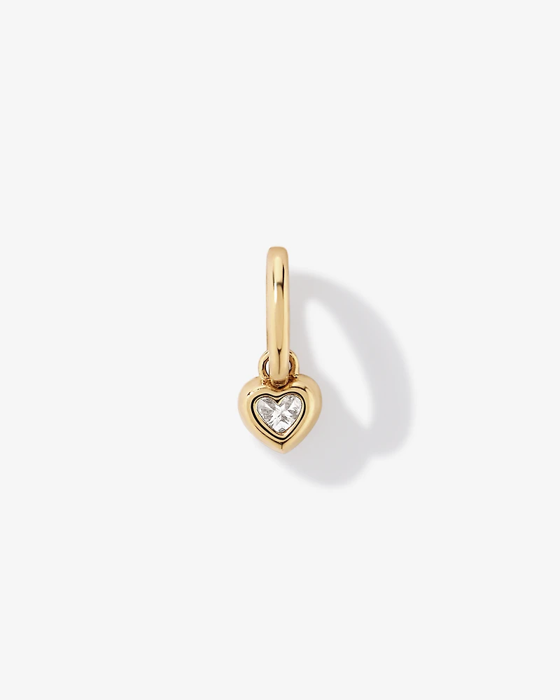 0.07 Carat TW Laboratory-Grown Diamond Heart Pendant  in 10kt Yellow Gold