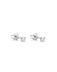 0.20 Carat TW Round Brilliant Laboratory-Grown Diamond Solitaire Stud Earrings in Sterling Silver