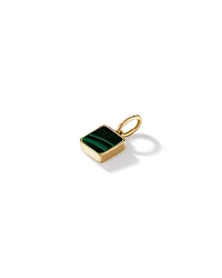 Malachite Square Pendant in 18kt Vermeil