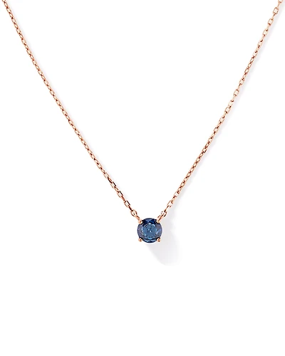 Australian Sapphire Round Cut Necklace in 10kt Rose Gold
