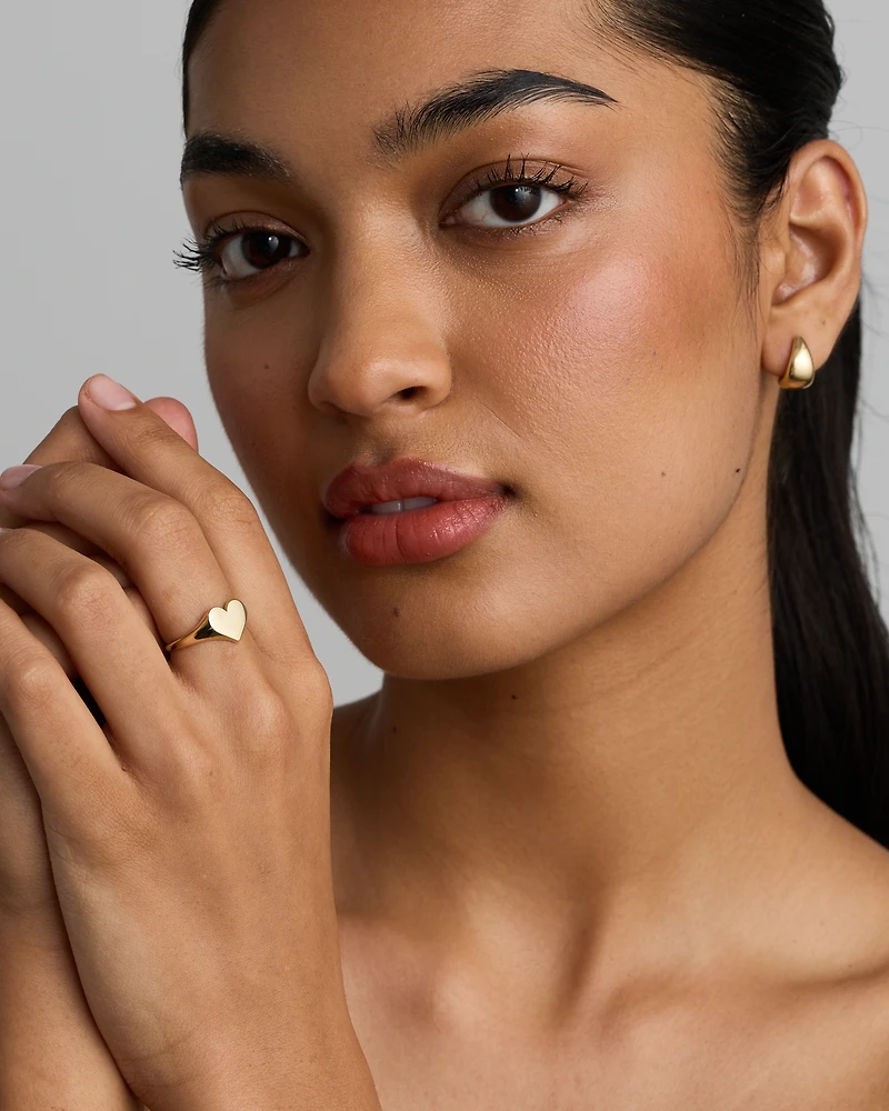 Heart Signet Ring in 10kt Yellow Gold