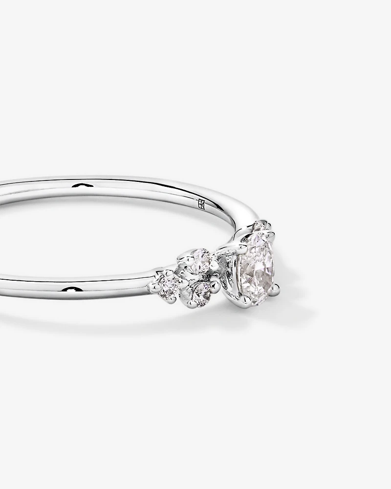 0.20TW Oval and Round Brilliant Laboratory-Grown Diamond Promise Ring 10kt Gold