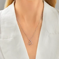 Heart Pendant with Diamond in Sterling Silver