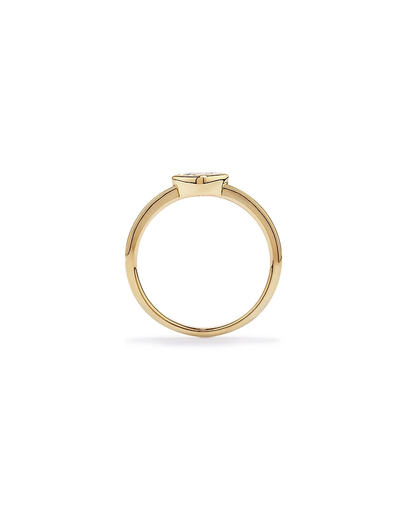 Anneau à lunette en saphir créé d’est ouest or jaune 10 carats