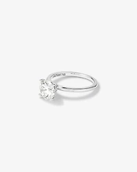 Bague de fiançailles ronde TW Brilliant Diamant Solitaire Cultivée en Laboratoire 2 carats or blanc 14
