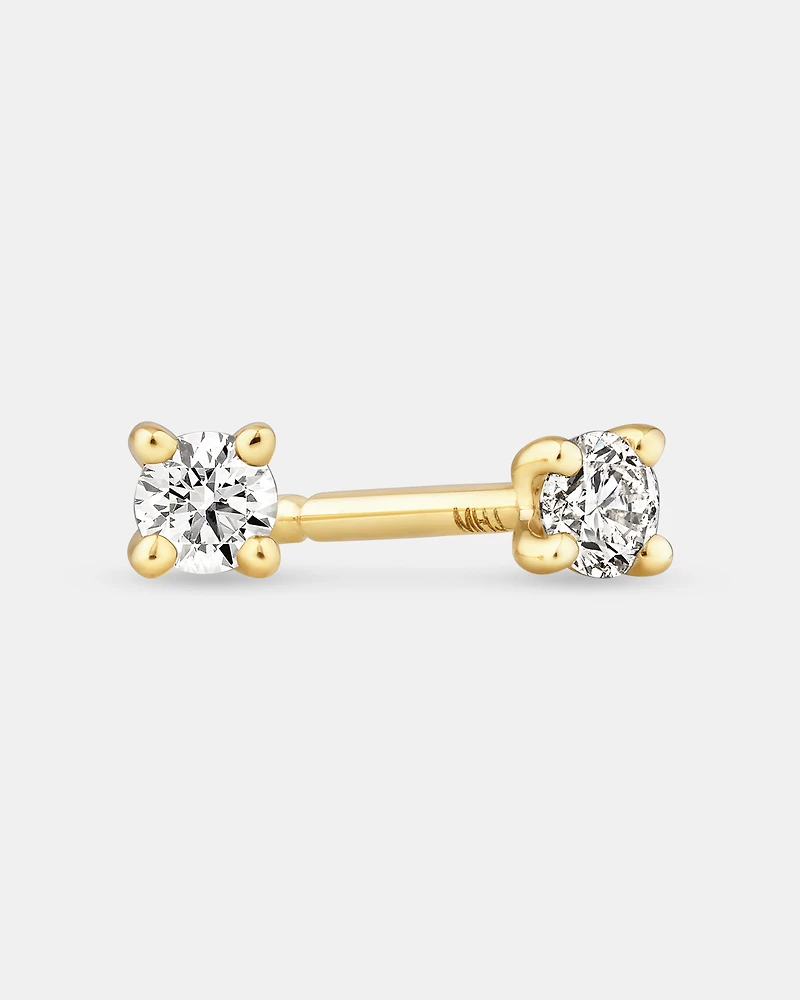 Solitaire Stud Earrings with 0.10 Carat TW of Diamonds 10kt Yellow Gold