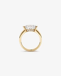 4.06 Carat TW East-West Oval Cut Laboratory-Grown Diamond Solitaire Ring in 18kt Yellow Gold