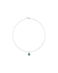 Created Emerald & .50 Carat TW Laboratory-Grown Diamond Halo Ring in 10kt White Gold