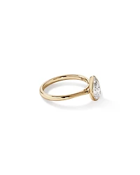 1.25 Carat TW Pear Cut Laboratory-Grown Diamond Solitaire Bezel Set Engagement Ring 14kt Yellow Gold