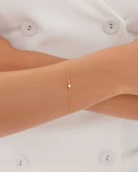 Bracelet with .08 Carat TW Diamond Birthstone in 10kt Yellow Gold