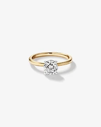 Bague de Fiançailles Solitaire en Diamant Rond Brillant 1,00 Carat TW en Or Blanc et Jaune 14 kt