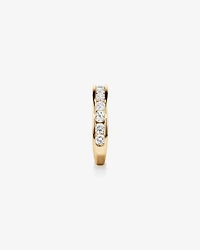 Bague De Mariage En Diamant De Laboratoire Rond Brillant De 1,00 Carat Poids Total Sertie En Canal En Or Jaune 14 Carats