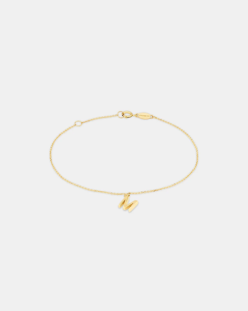 Collier à pendentif initiale M en or jaune 10 K