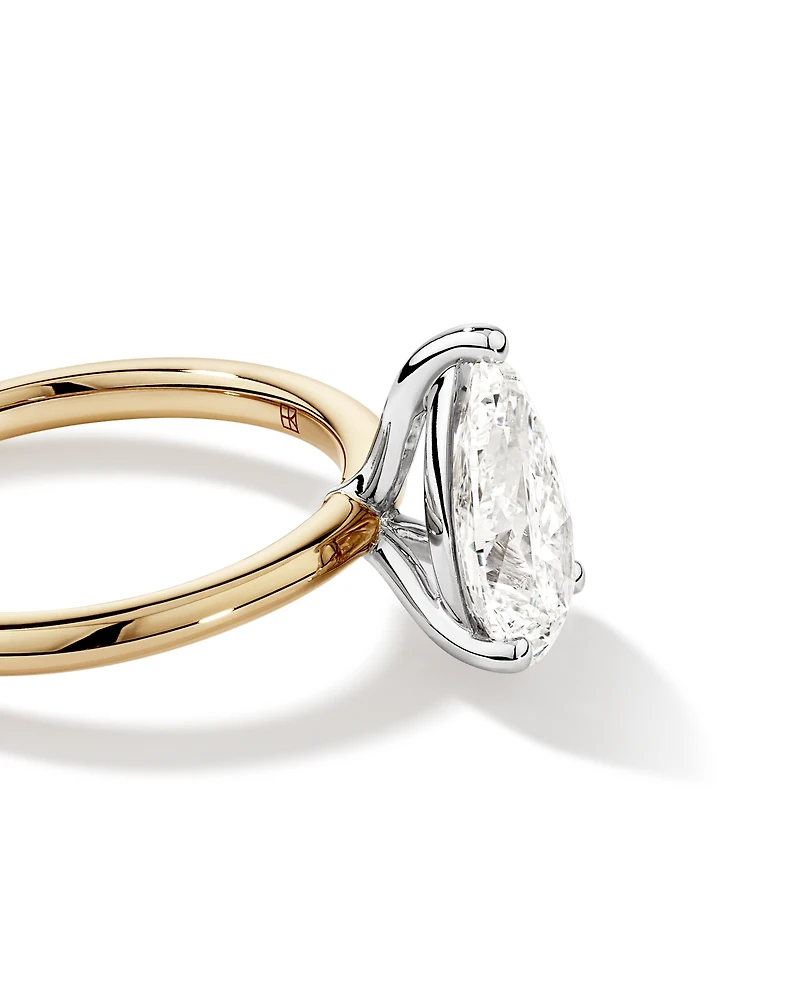 2 Carat TW Pear Cut Laboratory-Grown Diamond Solitaire Engagement Ring 14kt Yellow and White Gold