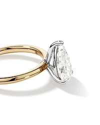 2 Carat TW Pear Cut Laboratory-Grown Diamond Solitaire Engagement Ring 14kt Yellow and White Gold