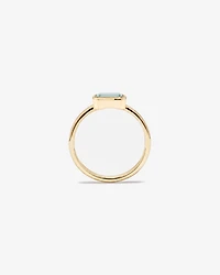 Aquamarine Bezel Ring 10kt Yellow Gold
